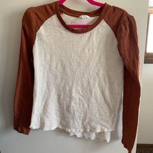 Time and Tru size S puff sleeve baseball tee